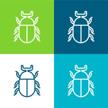 Beetle Flat four color minimal icon set clipart