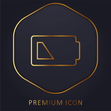 Pil altın çizgisi prim logosu veya simgesi