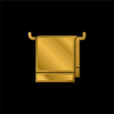 Banyo havlusu altın kaplama metalik simge veya logo vektörü