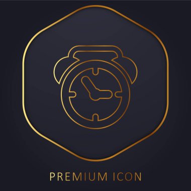 Çembersel Şekil Alarm Saati Altın çizgi prim logosu veya simgesi