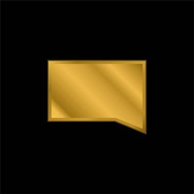 Siyah Chat Bubble altın kaplama metalik simge veya logo vektörü