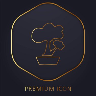 Bonsai golden line premium logo or icon clipart