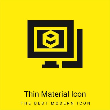 3d Modeling minimal bright yellow material icon clipart
