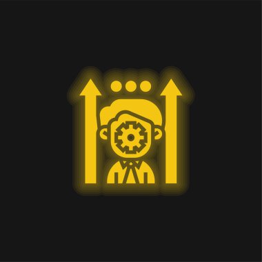 Boosting Potential yellow glowing neon icon clipart