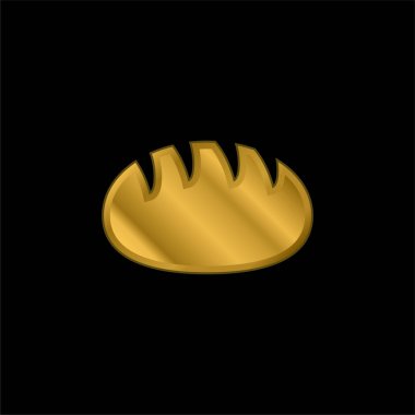 Ekmek altın kaplama metalik simge veya logo vektörü