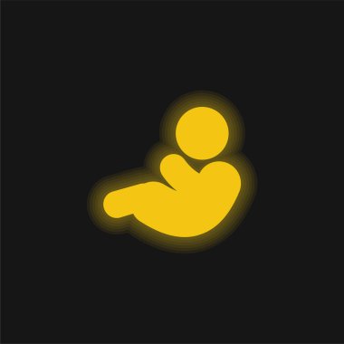 Bebek Çocuk sarı parlak neon simgesi