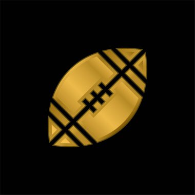 Amerikan futbolu altın kaplama metalik ikon veya logo vektörü