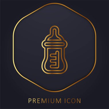 Baby Bottle golden line premium logo or icon clipart