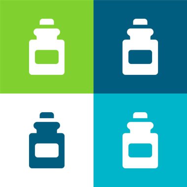 Şişe Düz 4 renk en küçük simge kümesi