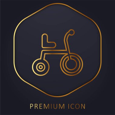 Altın çizgili bisiklet logosu veya simgesi