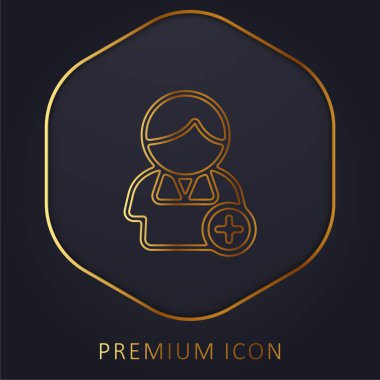 Telefon arayüzü simgesine, artı işareti olan bir kullanıcının altın çizgi prim logosu veya simgesi ekle