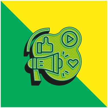 Reklam Yeşil ve Sarı Modern 3D vektör simgesi logosu