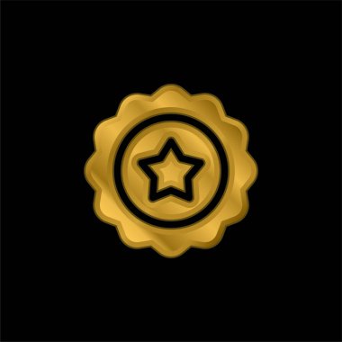 Rozet altın kaplama metalik simge veya logo vektörü