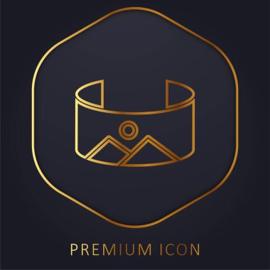 360 Resim Altın Çizgisi prim logosu veya simgesi