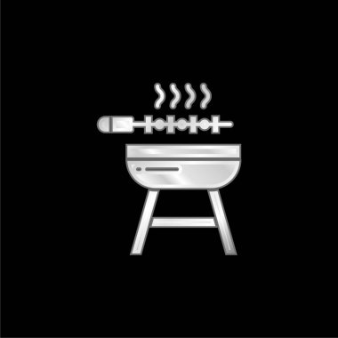 Barbekü gümüş kaplama metalik simge