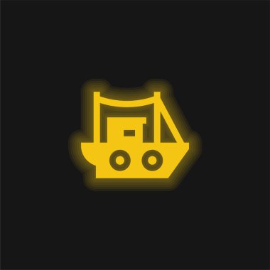 Tekne sarısı parlak neon simgesi