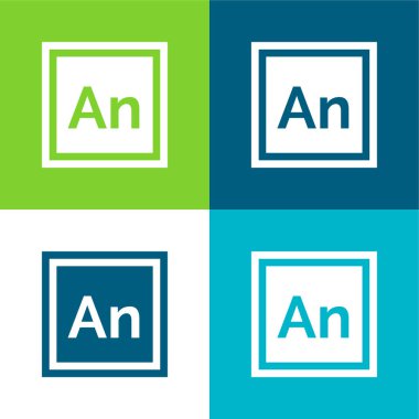 Düz Düz 4 renk simgesi setini canlandır