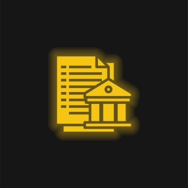 Bankacı sarı parlak neon simgesi