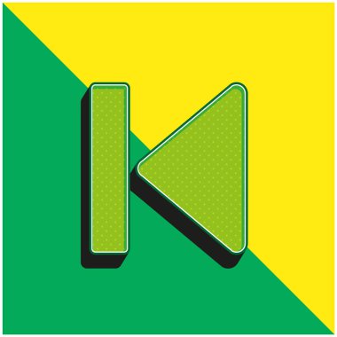 Medya Düğmesi Arrow Green ve sarı 3D vektör logosunun başlangıcı