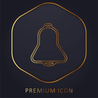 Bell Outline Interface Symbol golden line premium logo or icon clipart