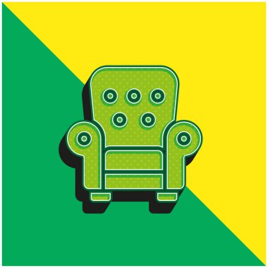 Koltuk Yeşil ve Sarı Modern 3D vektör simgesi logosu