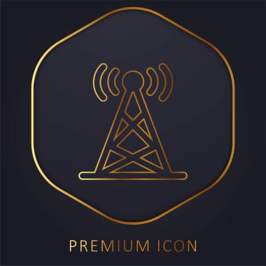 Anten altın çizgi prim logosu veya simgesi
