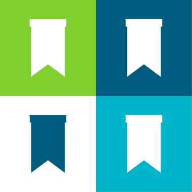 Yer imi Düz 4 renk minimal simgesi seti