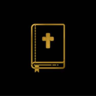 İncil altın kaplamalı metalik simge veya logo vektörü