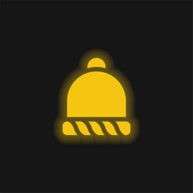 Fasulye sarısı parlak neon simgesi