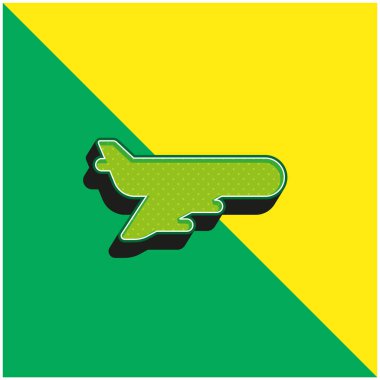 Uçak Yeşil ve Sarı Modern 3D vektör simgesi logosu