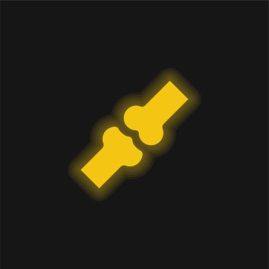 Kemik sarısı parlak neon simgesi