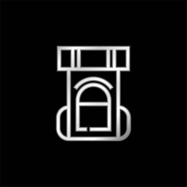 Sırt çantasında gümüş kaplama metalik simge