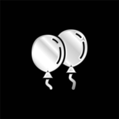 Balonlar gümüş kaplama metalik simge