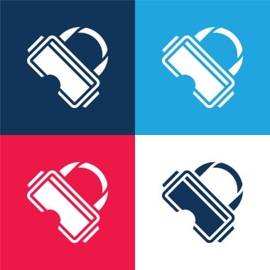 Ar Gözlük mavi ve kırmızı dört renk en az simge kümesi