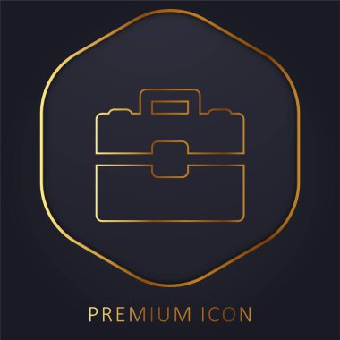Evrak çantası altın çizgi prim logosu veya simgesi