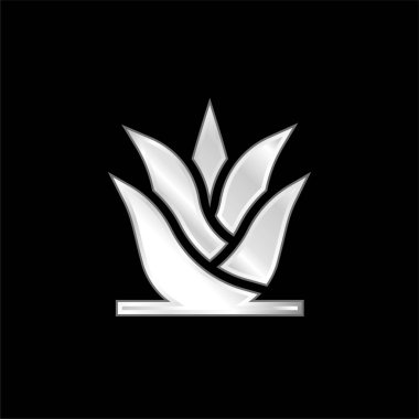 Aloe Vera gümüş kaplama metalik simge