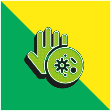 Bakteri Yeşil ve Sarı modern 3d vektör simgesi logosu