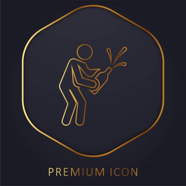 Doğum günü altın çizgisi prim logosu veya simgesi