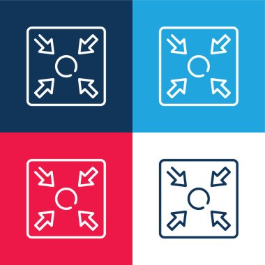 Assembly Point blue and red four color minimal icon set clipart