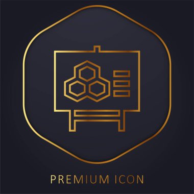 Biyoloji altın çizgi prim logosu veya simgesi