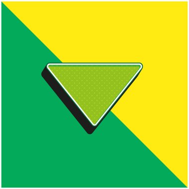 Arrow Down Dolu Üçgen Yeşil ve Sarı 3D vektör simgesi logosu