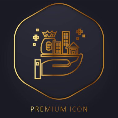 Varlıklar altın çizgi premium logo veya simge