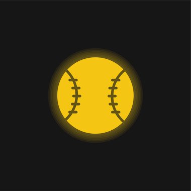 Beyzbol sarısı parlayan neon simgesi