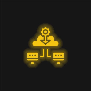 Yedek sarı parlak neon simgesi