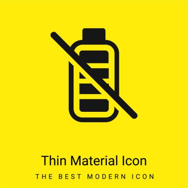 Battery Crossed minimal bright yellow material icon clipart