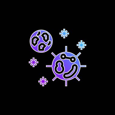 Bakteri mavi gradyan vektör simgesi