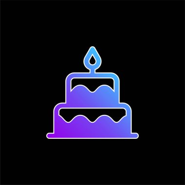Doğum günü pastası mavi gradyan vektör simgesi
