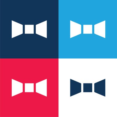 Papyon mavi ve kırmızı dört renk minimal simge seti