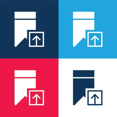 Yer imi mavi ve kırmızı dört renk en az simge kümesi