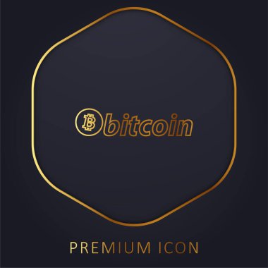 Bitcoin Logosu Altın Hat prim logosu veya simgesi